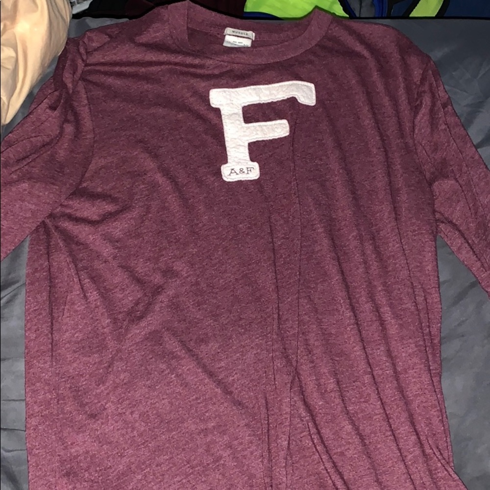 Mens Medium Abercrombie Long Sleeve Maroon Shirt